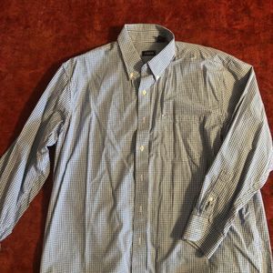 Men’s Blue and white button down dress shirt